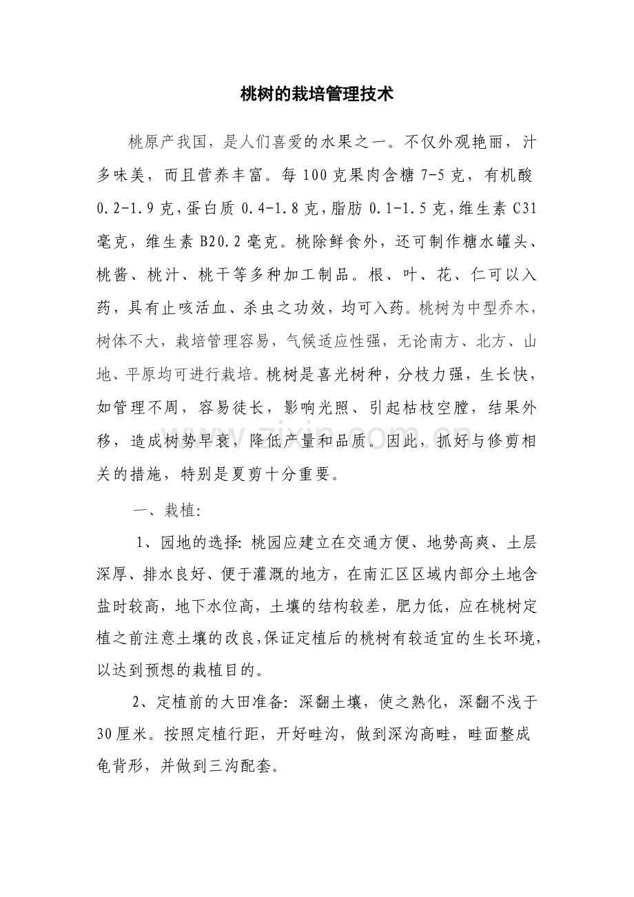 桃树的栽培管理技术.doc_第1页