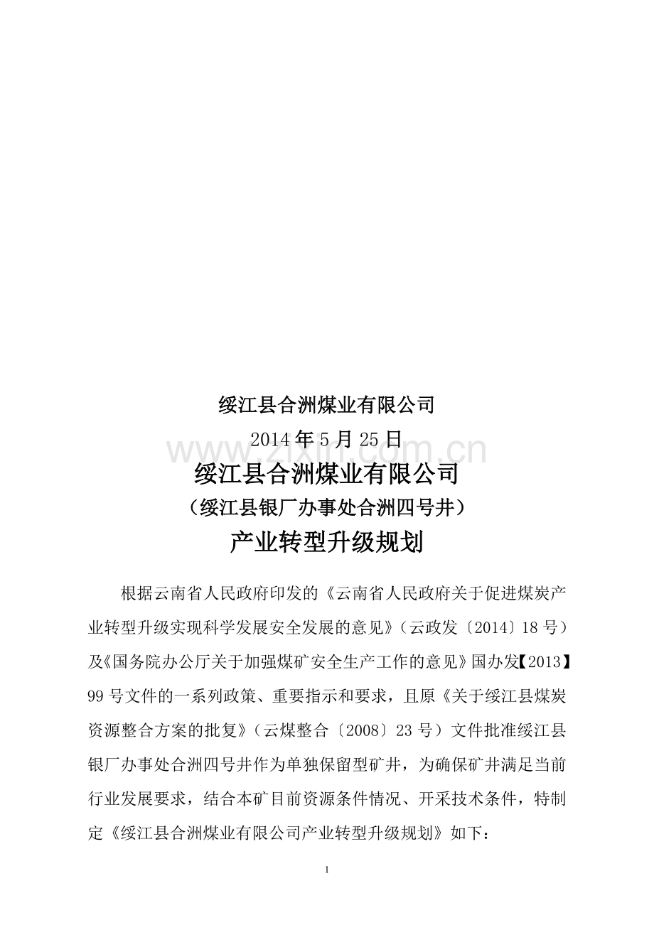 绥江县合洲煤业有限公司资源整合转型升级方案.doc_第2页