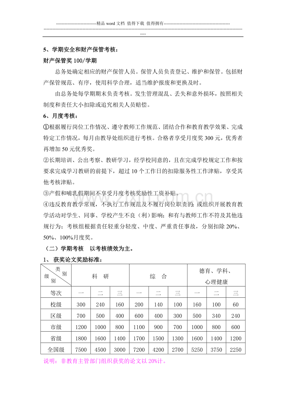 3、三墩镇中心小学教师绩效工资考核方案.doc_第3页