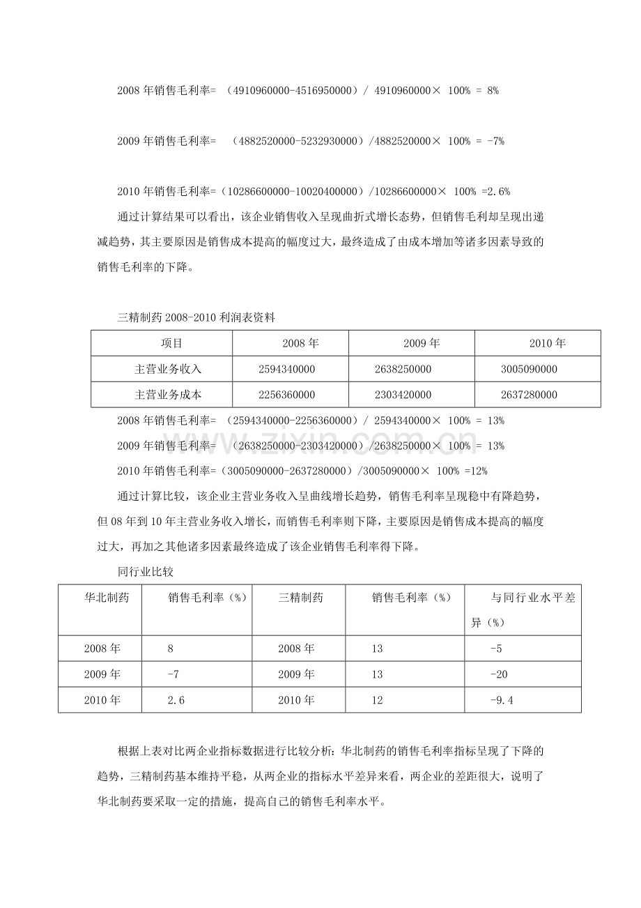 电大财务报表作业2-华北制药获利能力分析.doc_第2页