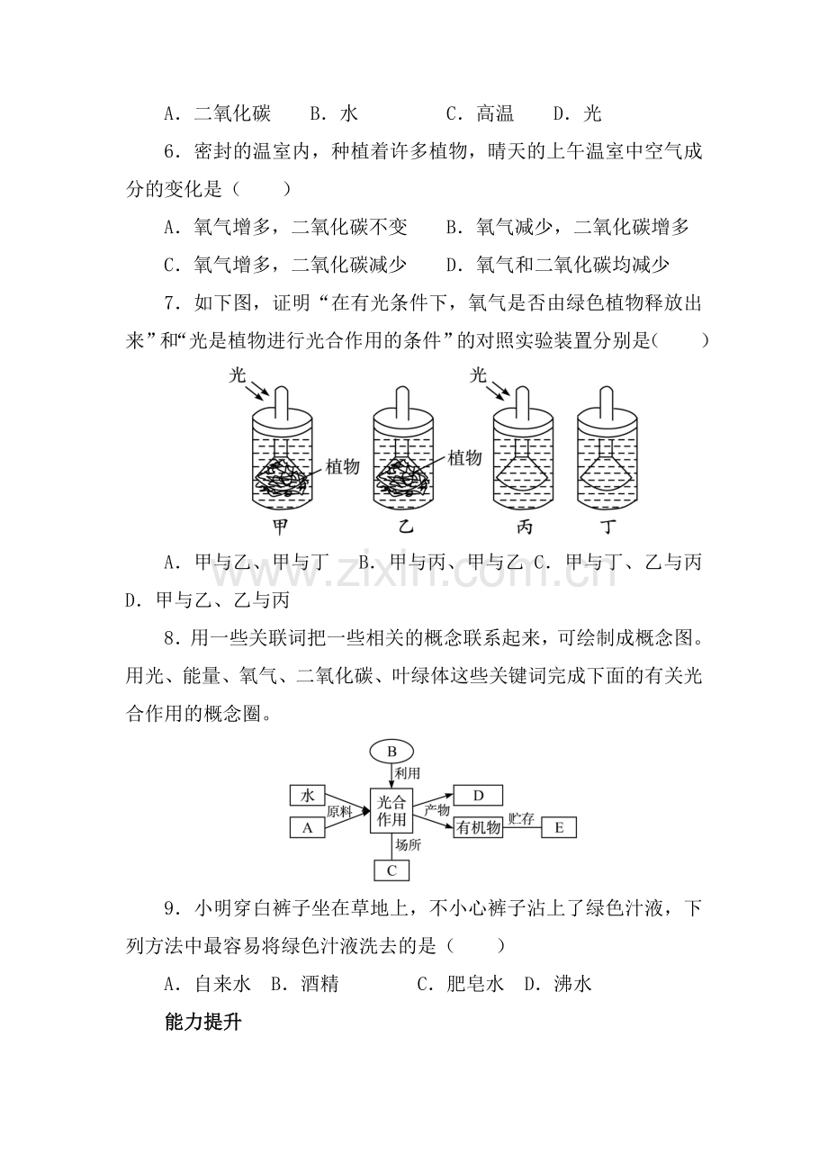 七年级生物上册课时课后训练题6.doc_第2页