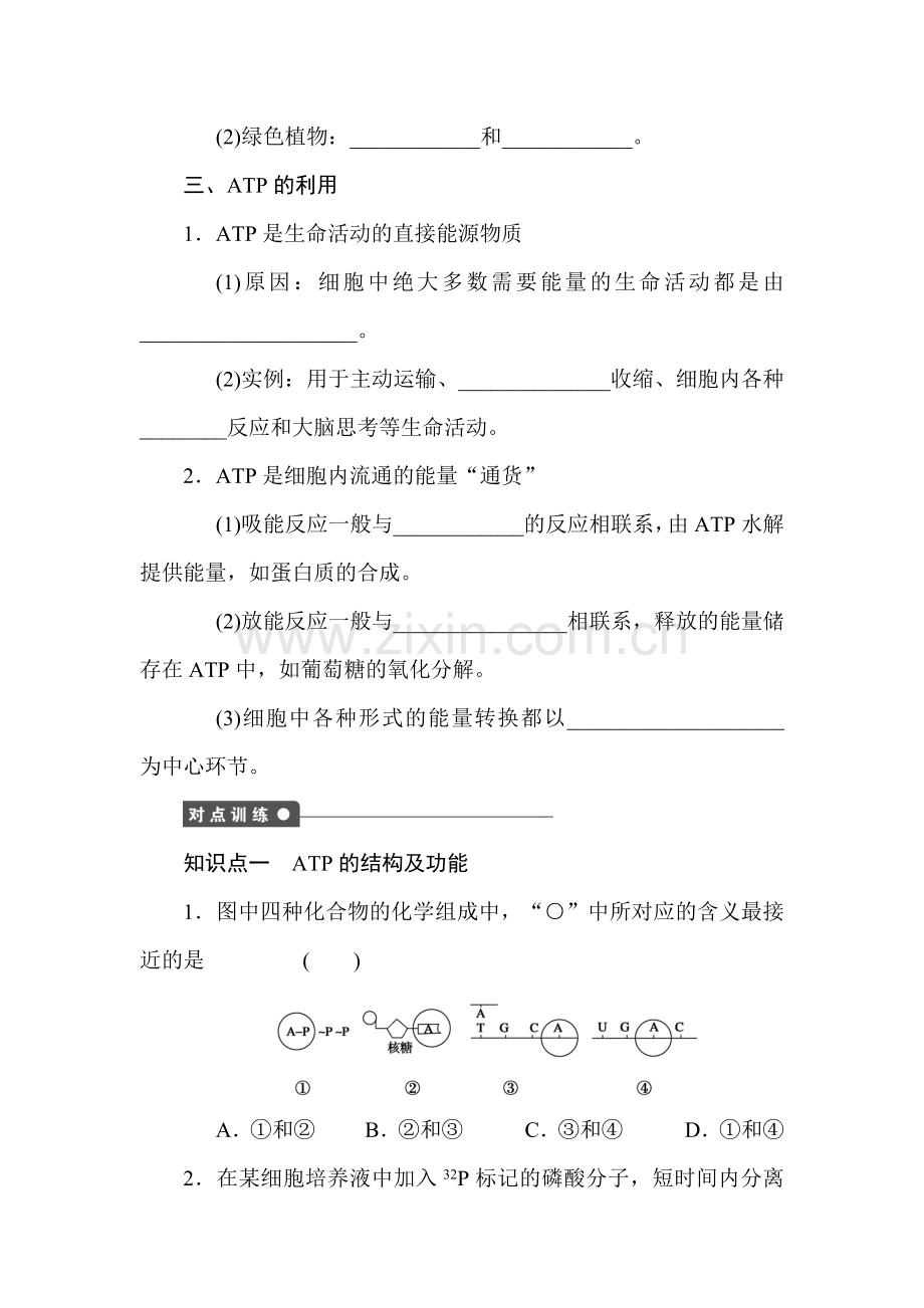 高一生物下册知识点课时作业题20.doc_第2页