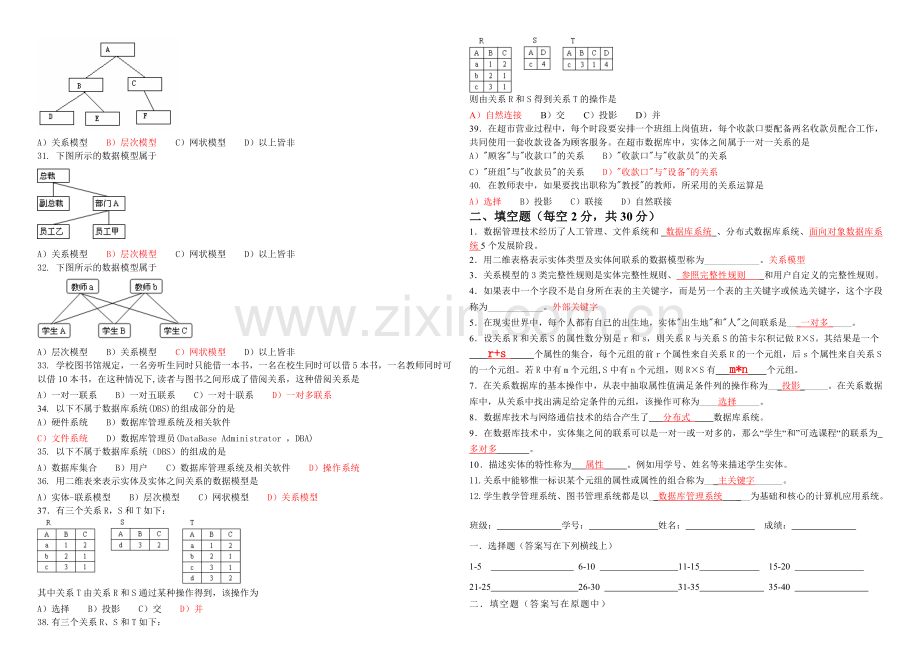 2012-2013-2Access数据库第1-2章习题参考答案.doc_第2页