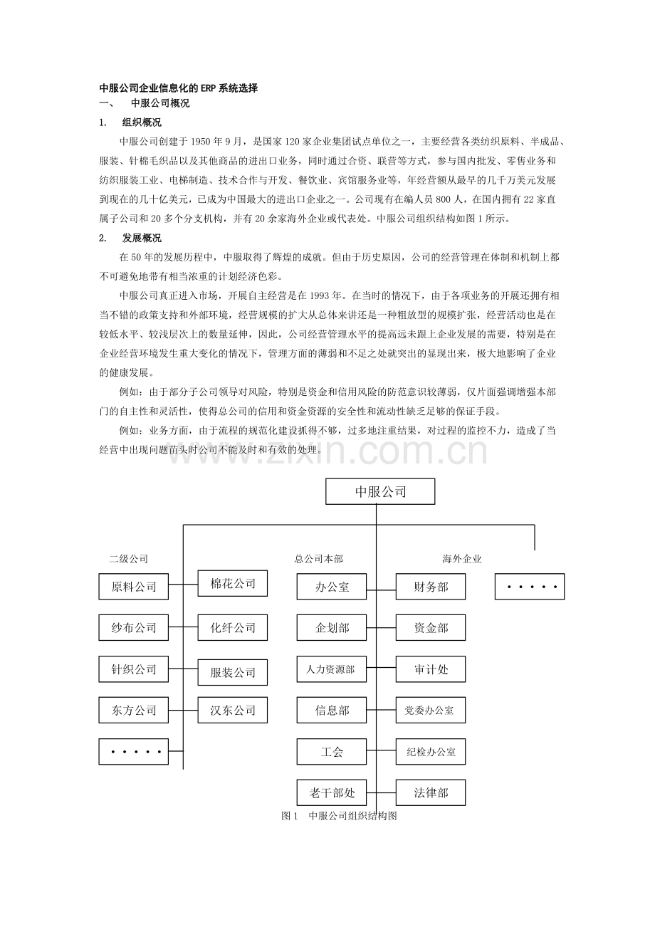 中服公司企业信息化的ERP系统选择.doc_第1页