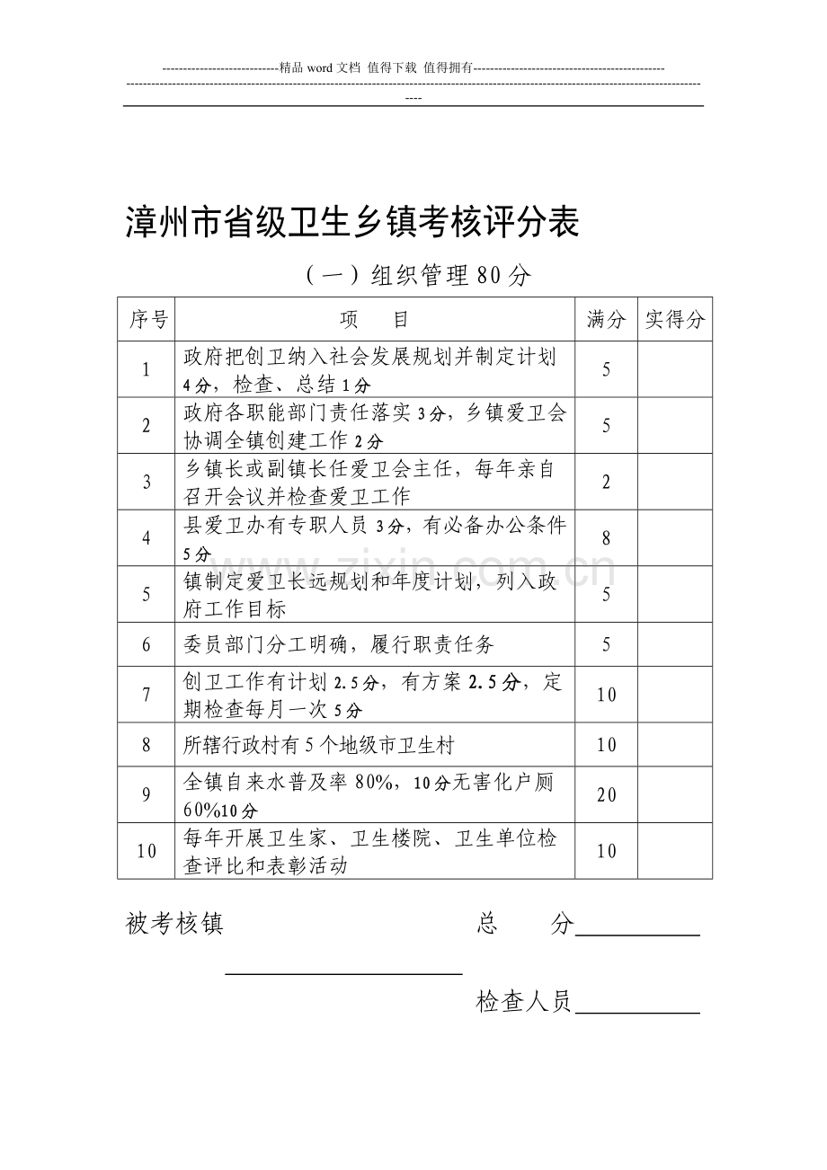 卫生乡镇考核评分表-..doc_第1页