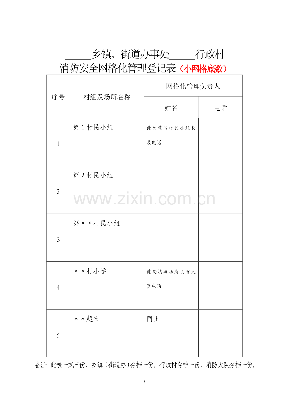 消防安全网格化管理表格样式.doc_第3页