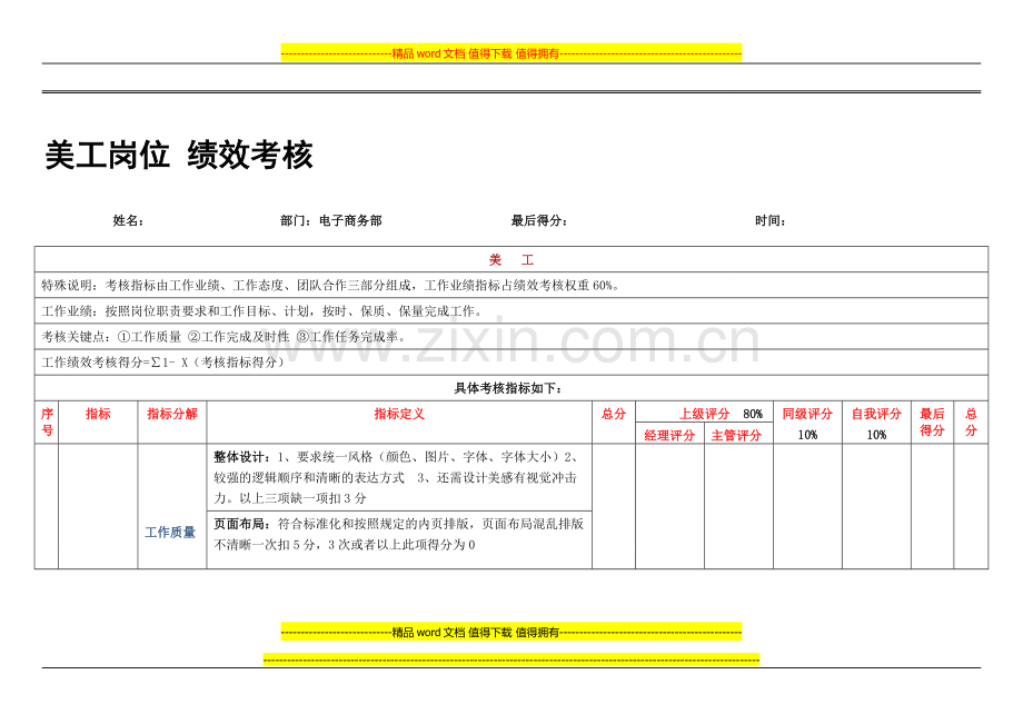 亿格瑞电商部美工绩效考核..doc_第1页