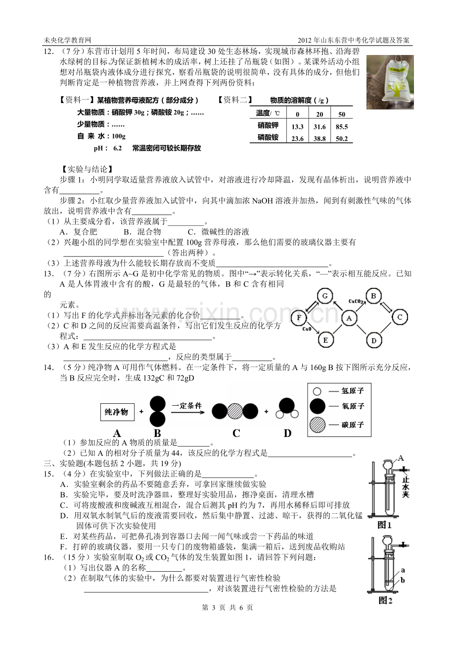 2012年山东东营中考化学试题及答案.doc_第3页