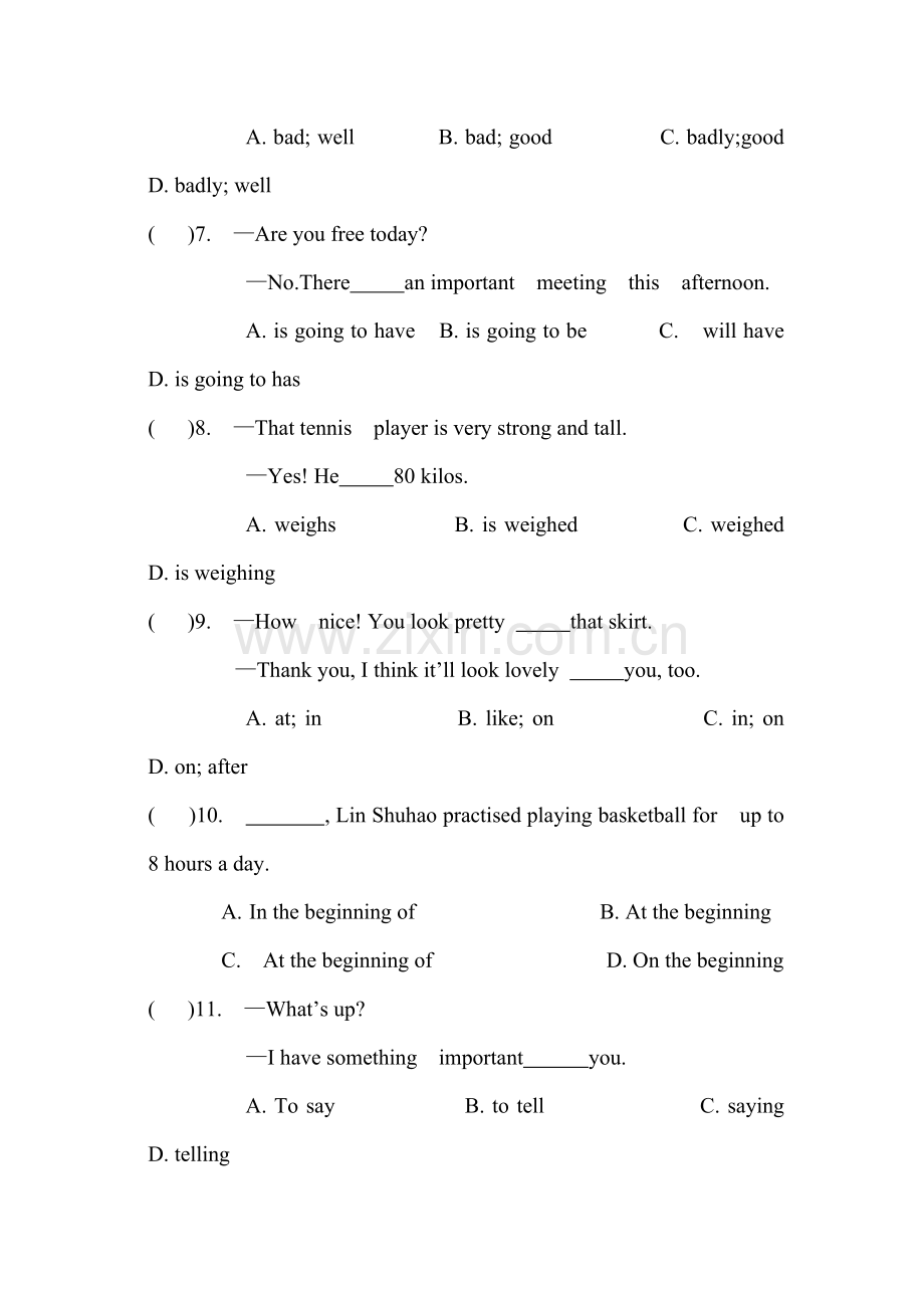 八年级英语下册周周测试题7.doc_第2页