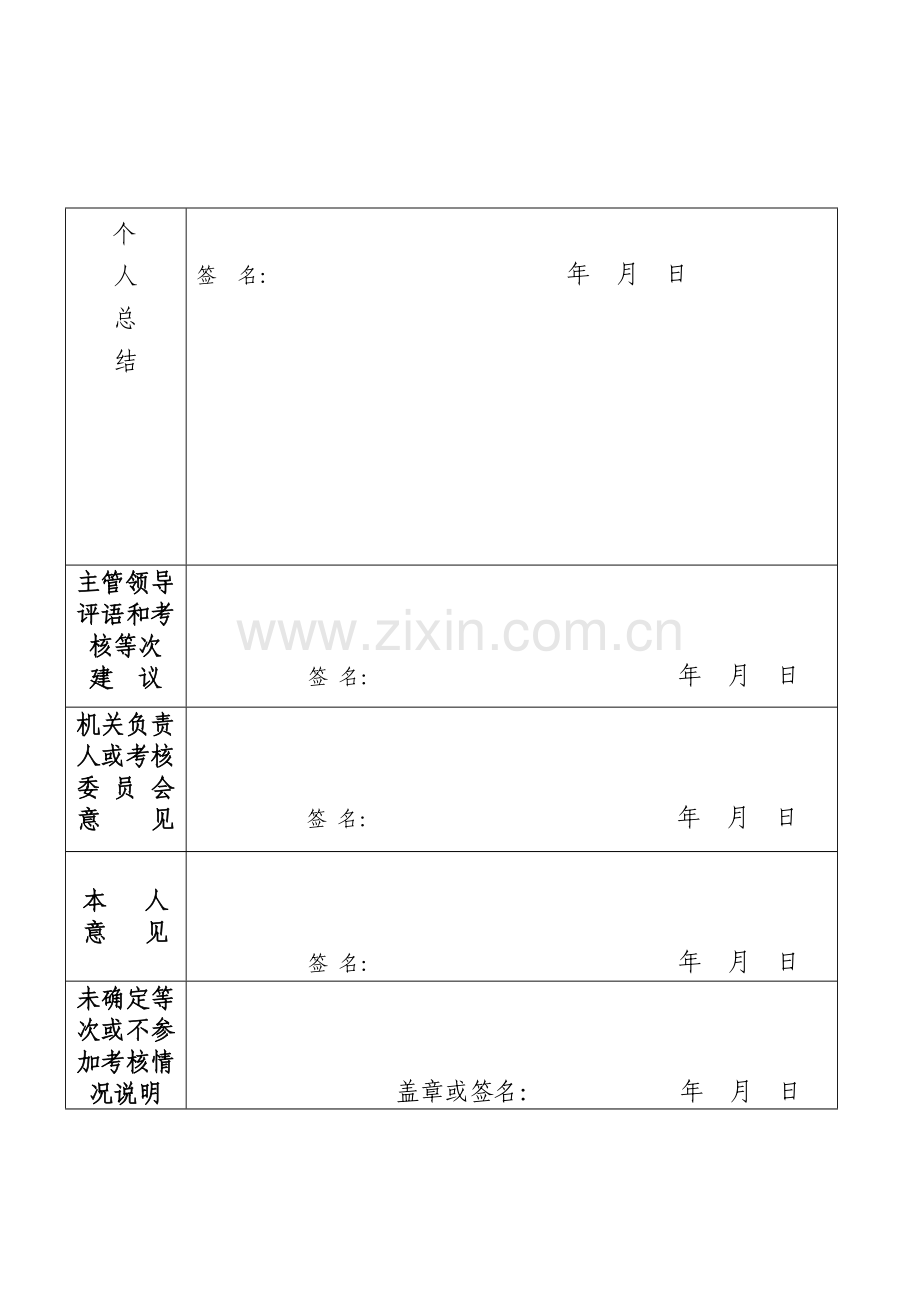 城市组织员年度考核登记表(空表)..doc_第3页