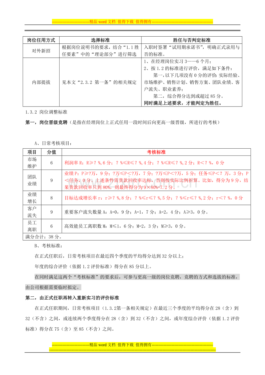 国内业务部各岗位胜任能力判定标准.doc_第3页