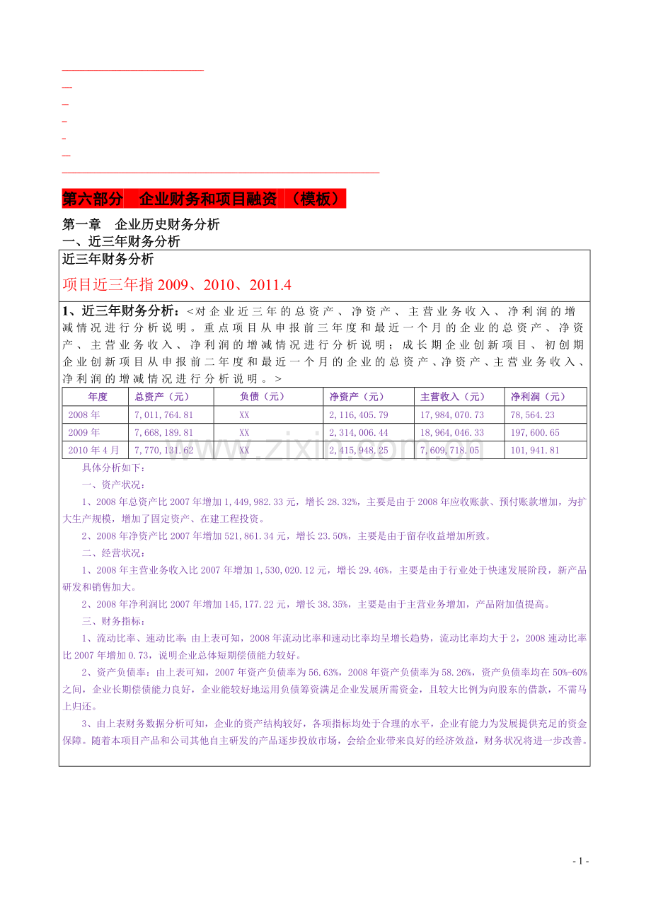 基金申报材料(财务-样本).doc_第1页