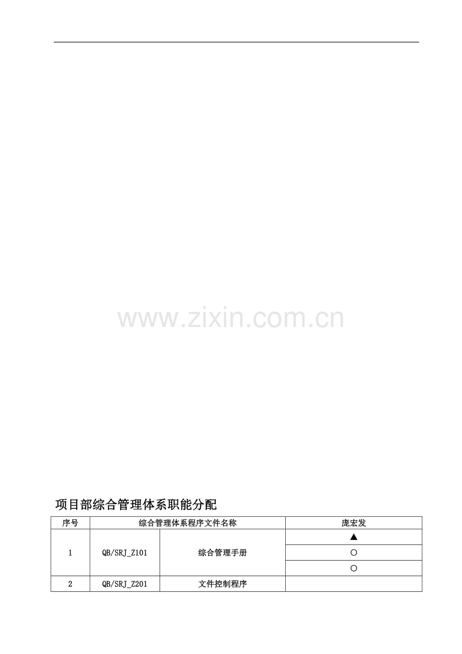 综合管理体系岗位职责分配表.doc_第1页