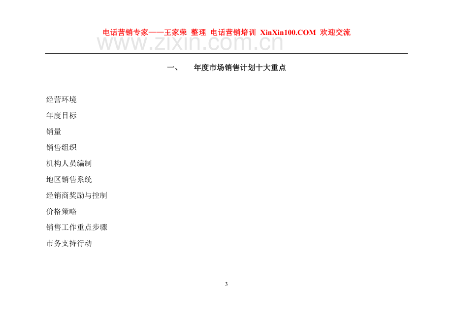 王家荣-某跨国饮料分公司年度市场销售计划范例.doc_第3页