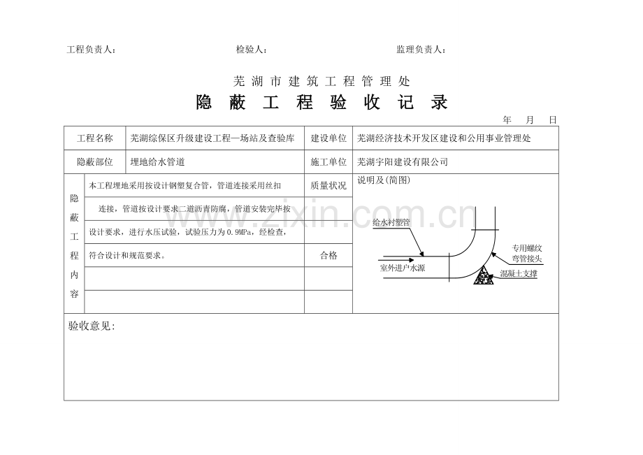 隐蔽工程验收记录(地埋给水管道)4.doc_第2页