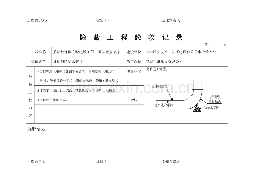 隐蔽工程验收记录(地埋给水管道)4.doc_第3页