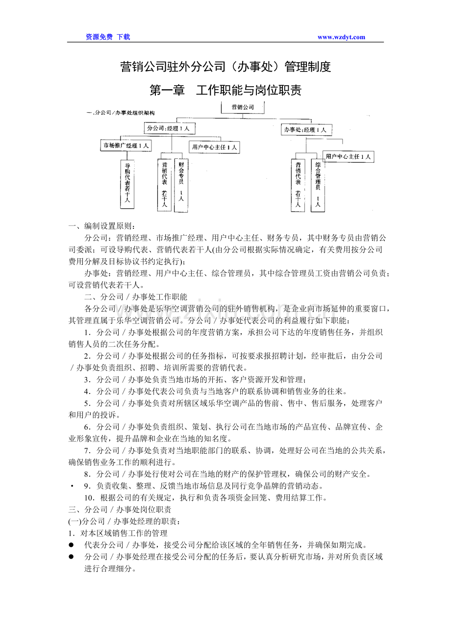 营销公司驻外分公司(办事处)管理制度.doc_第1页