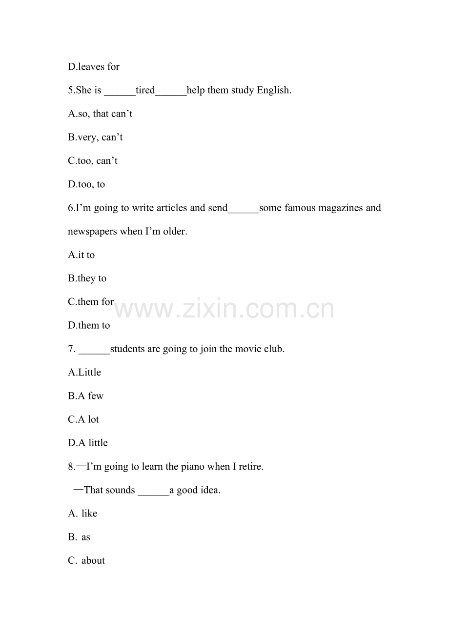 2015-2016学年八年级英语上册单元同步测试9.doc_第2页