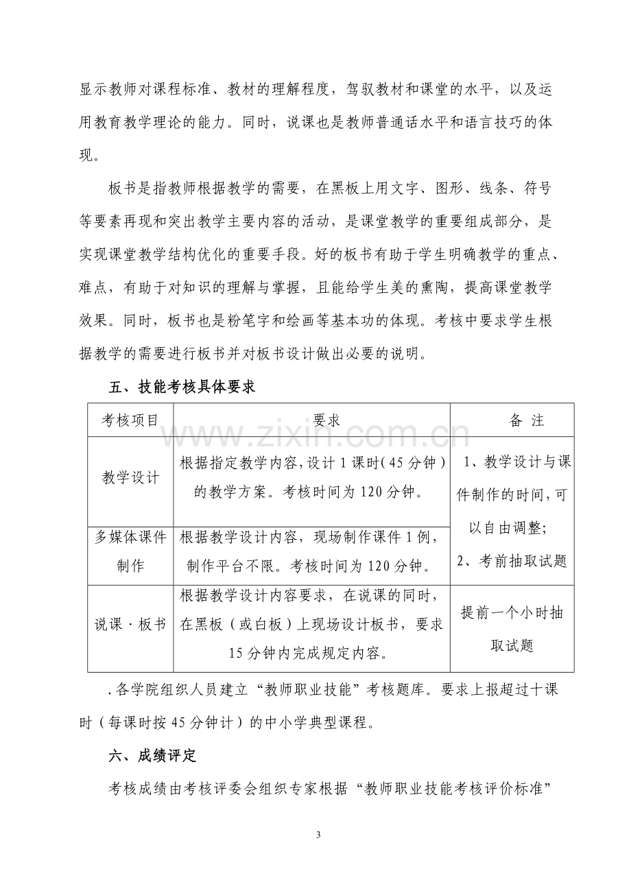 温州大学师范生教师职业技能考核管理办法..doc_第3页