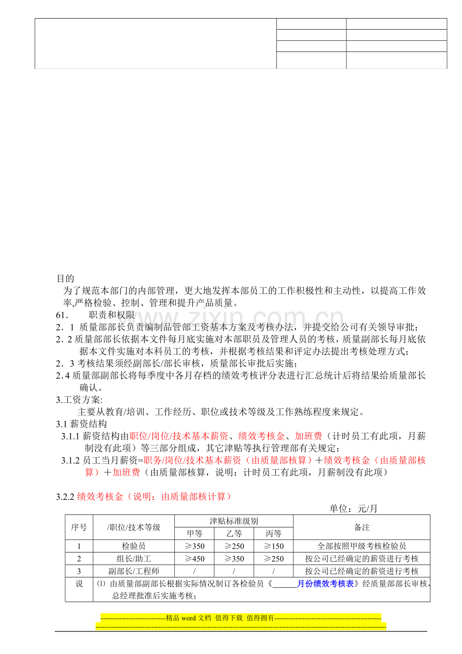 品管部工资与考核方案..doc_第2页