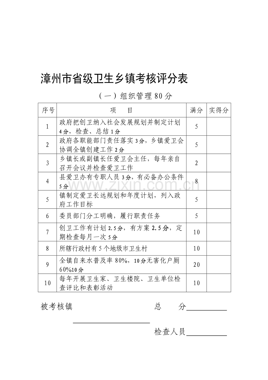 卫生乡镇考核评分表-..doc_第1页