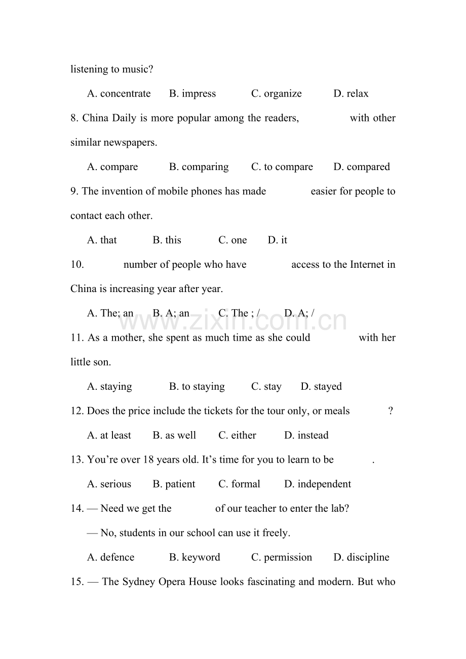 高二英语下册单元复习考试题31.doc_第2页