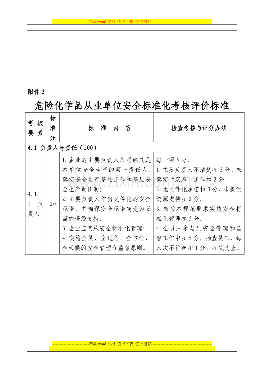 危险化学品从业单位安全标准化考核评价标准..doc_第1页