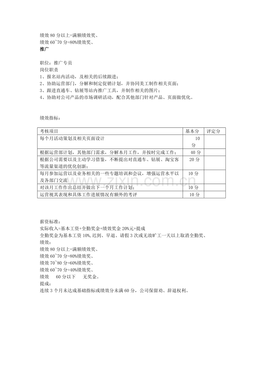 天猫旗舰店各岗位工作职责及绩效考核制度.doc_第3页