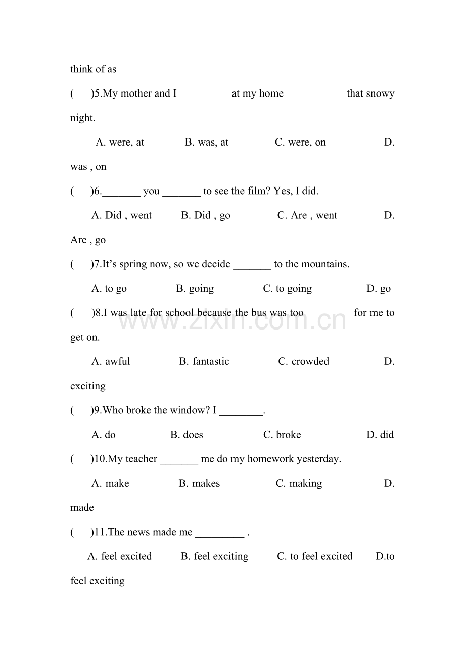 七年级英语Where-did-you-go-on-vacation练习题.doc_第3页