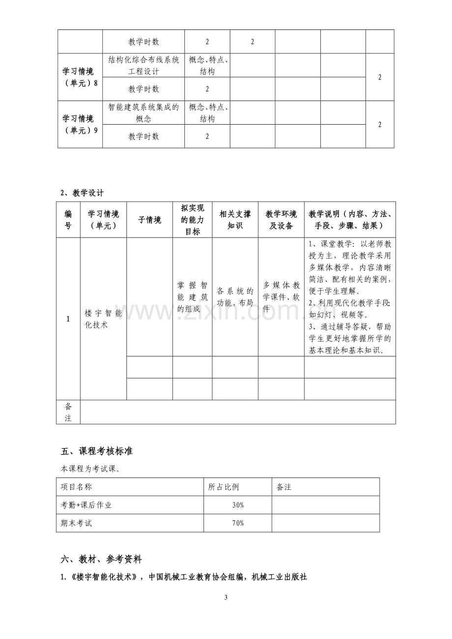 《楼宇智能化技术》课程标准.doc_第3页