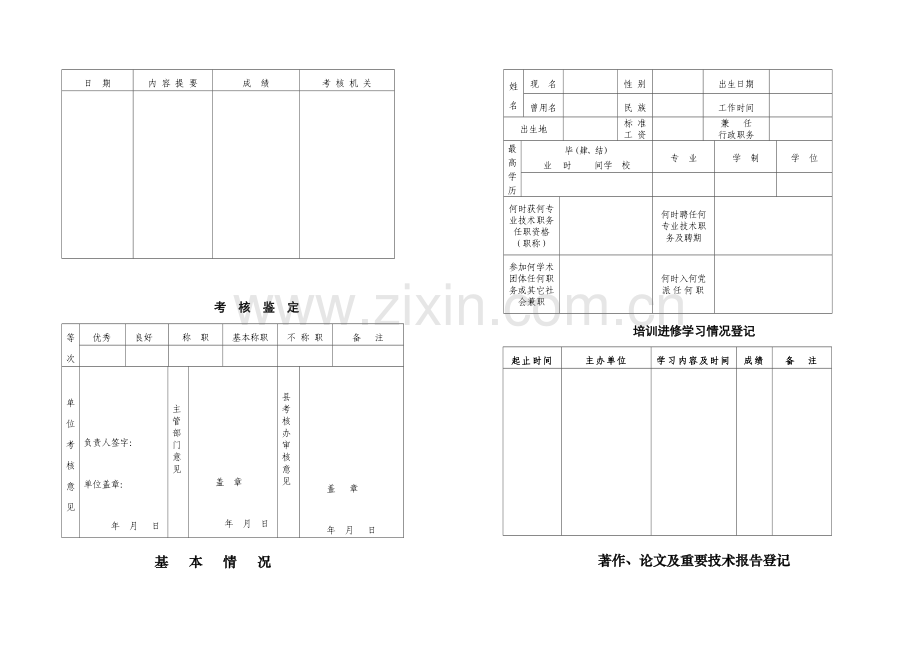 甘肃省专业技术人员考核登记表..doc_第3页