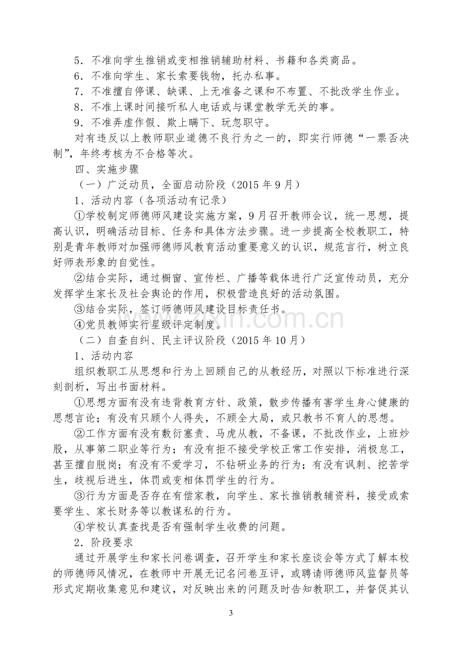 2015-2016年度师德师风建设实施方案.doc_第3页