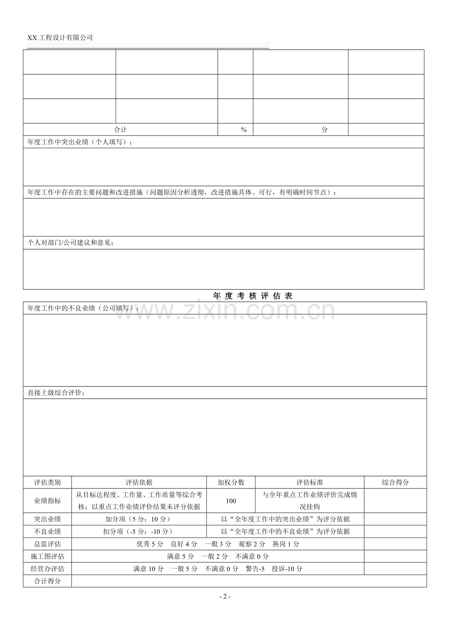 建筑设计公司员工年度考核表.doc_第2页