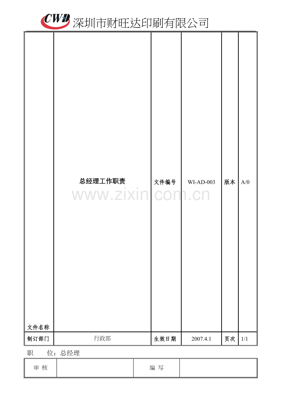 岗位说明书职责(已修改).doc_第1页