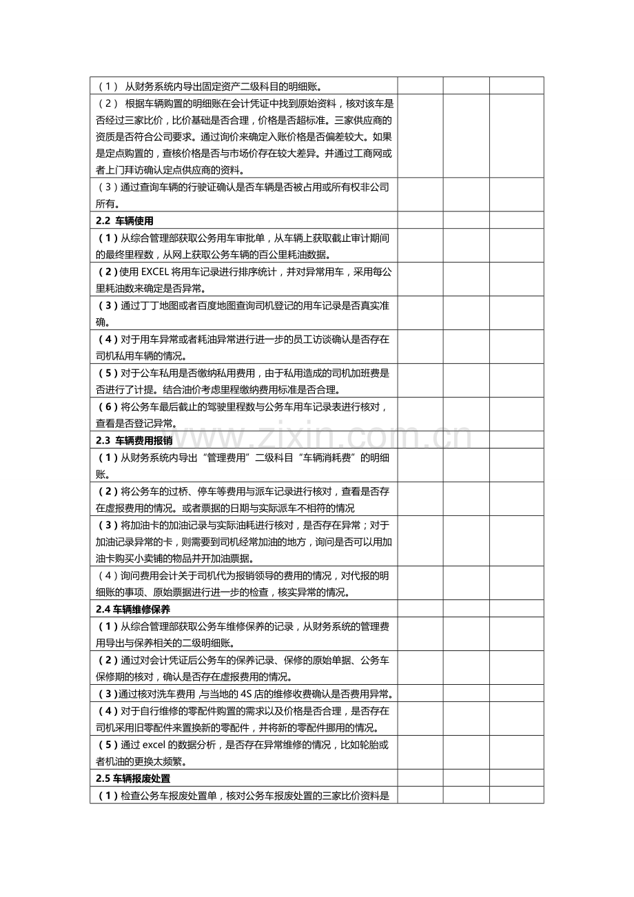 办公室、行政综合管理部审计方案.doc_第3页