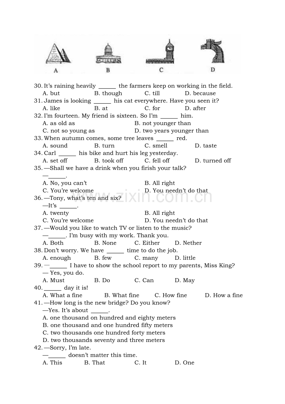 济南市2005年高中阶段学校招生考试英语试题(课改区).doc_第3页