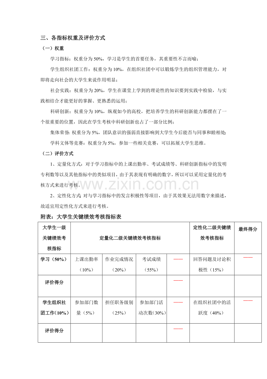 一个学生的关键绩效考核指标..doc_第2页