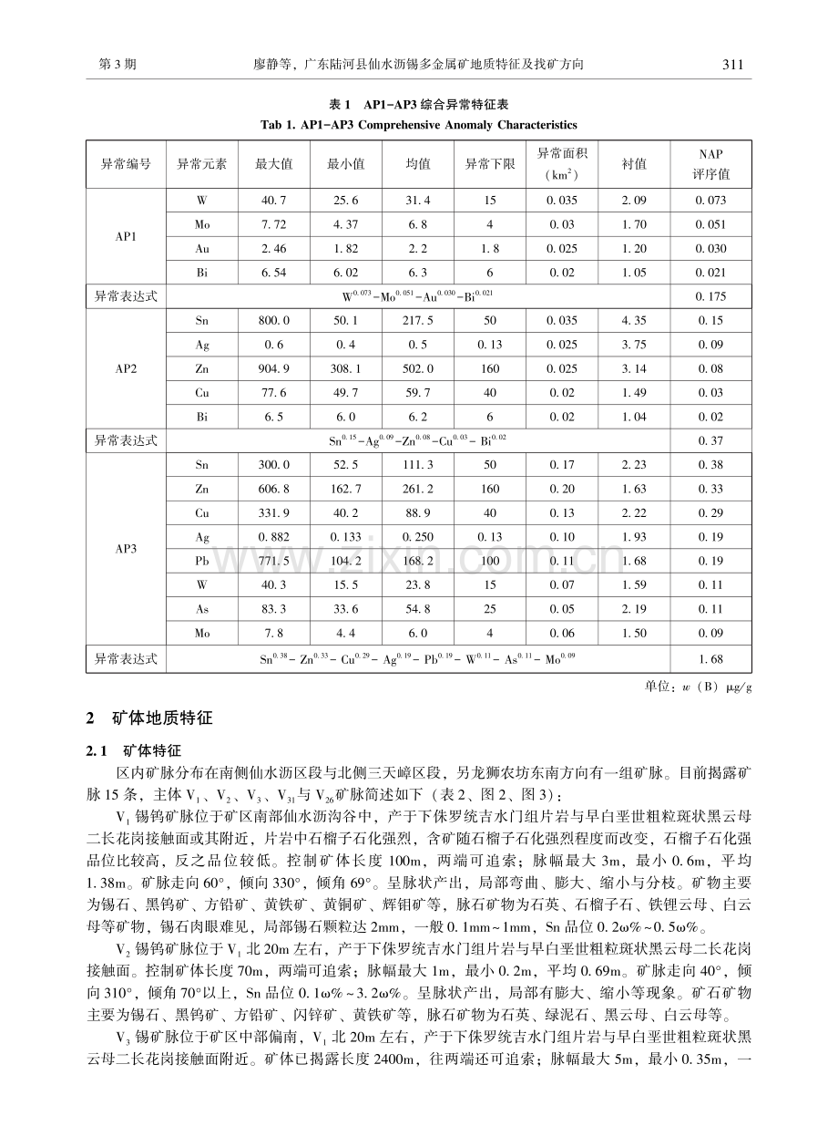 广东陆河县仙水沥锡多金属矿地质特征及找矿方向.pdf_第3页