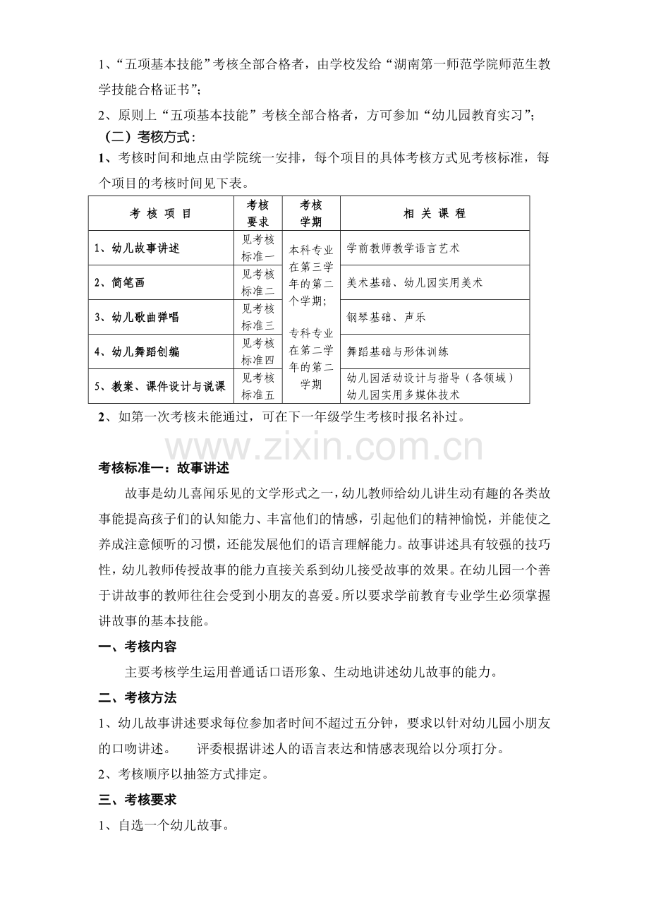 2011.4学前教育专业技能考核标准.doc_第2页