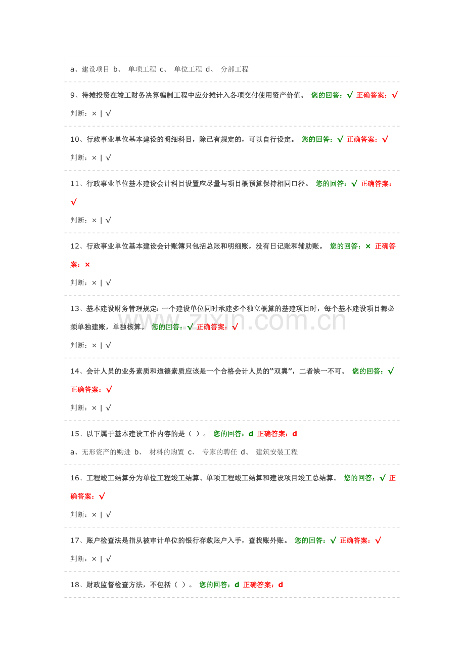 2013年会计继续教育-事业单位基本建设财务管理-考试试题.doc_第2页