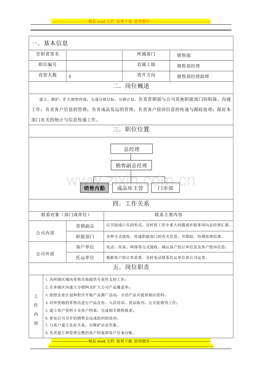 35销售内勤岗位职责范本[1].doc_第1页