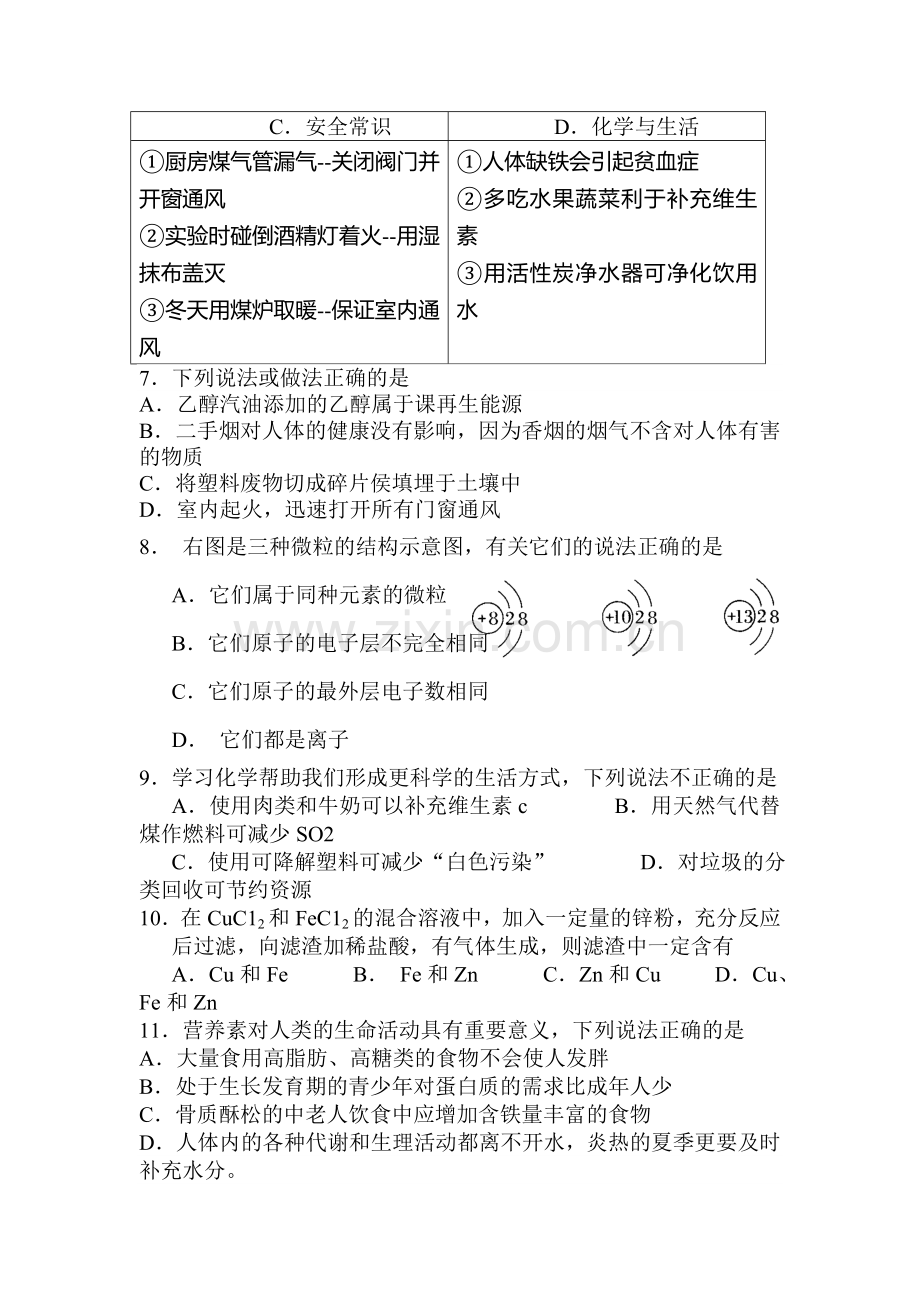 江苏省邳州市2016届九年级化学下册期中试卷.doc_第2页