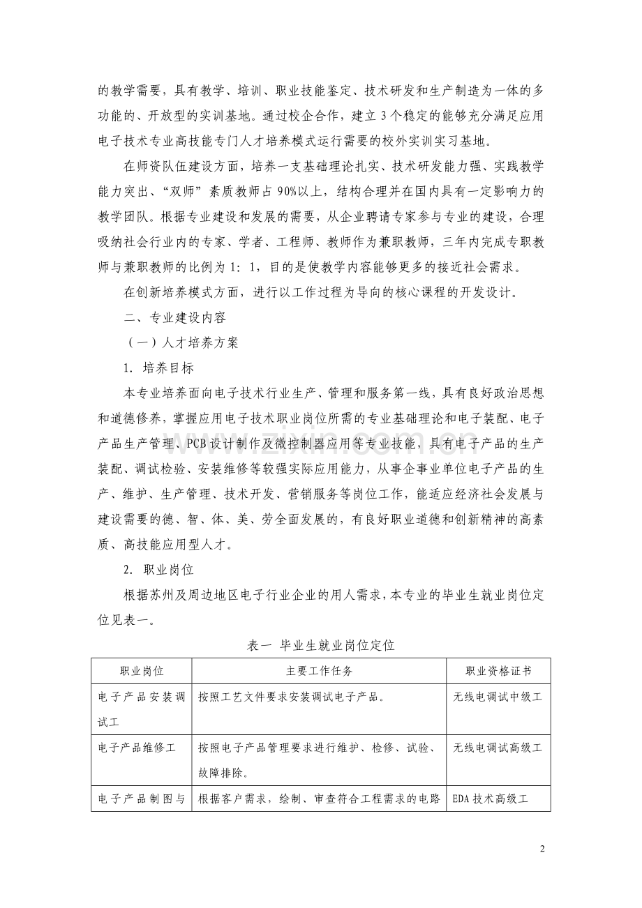 应用电子技术专业建设方案.doc_第2页