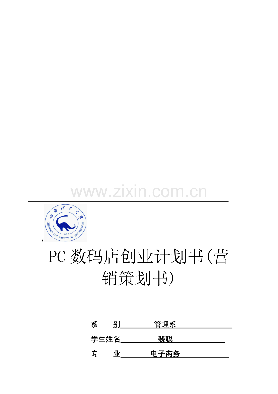 PC数码店创业计划书.doc_第1页