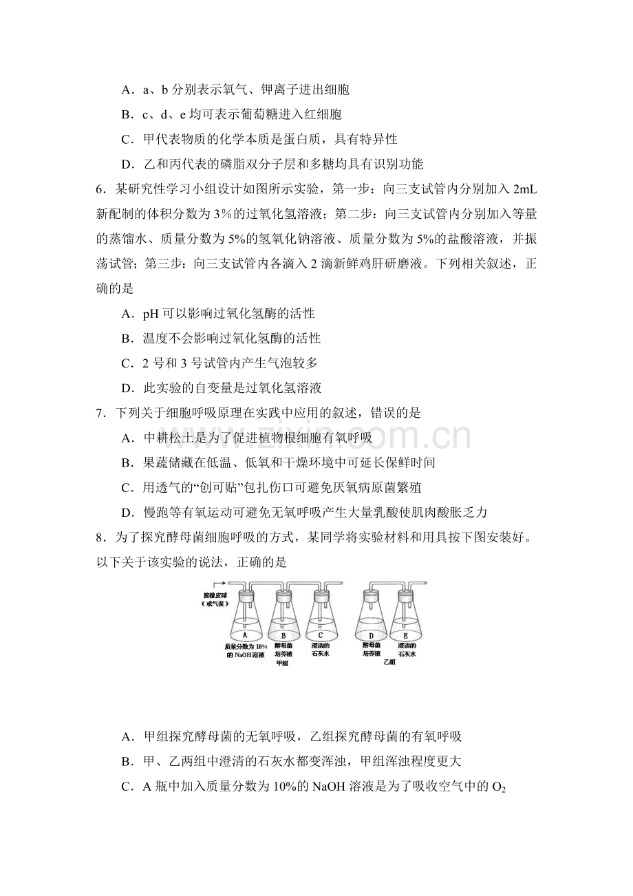 云南省腾冲市2016-2017学年高二生物上册期中考试试题.doc_第2页