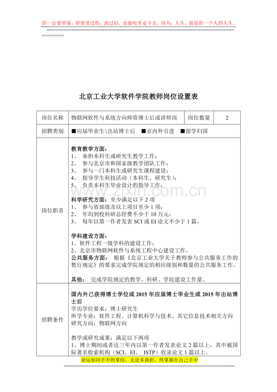 2015年软件教师岗位人才引进岗位设置申请表-软件.doc_第1页