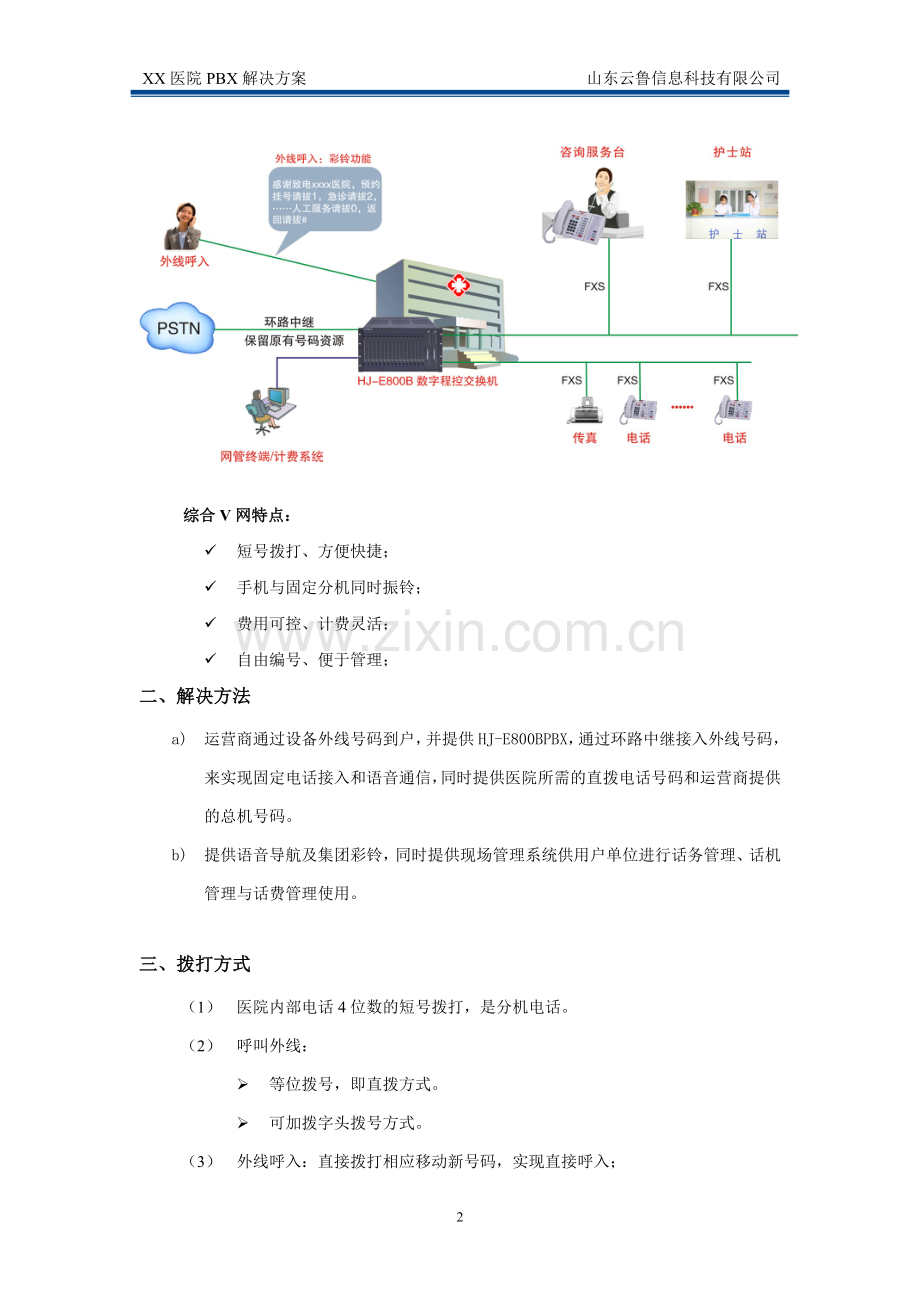 恒捷数字程控交换机山东济南XX医院解决方案.doc_第2页