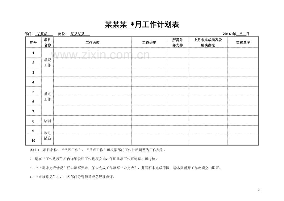 某某房产公司工作计划管理办法.doc_第3页