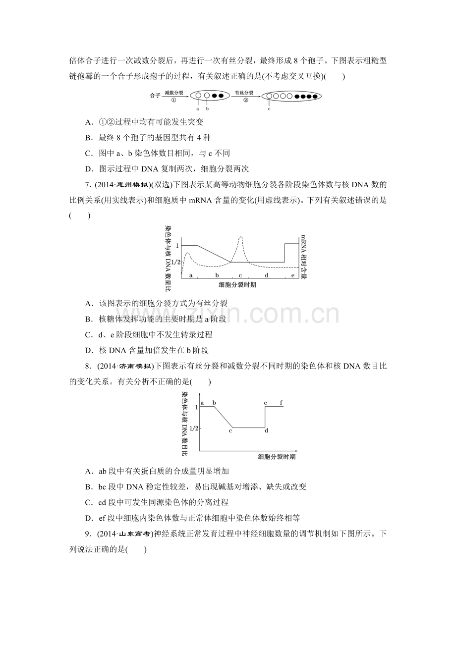 2015届高考生物第二轮专题复习检测6.doc_第2页