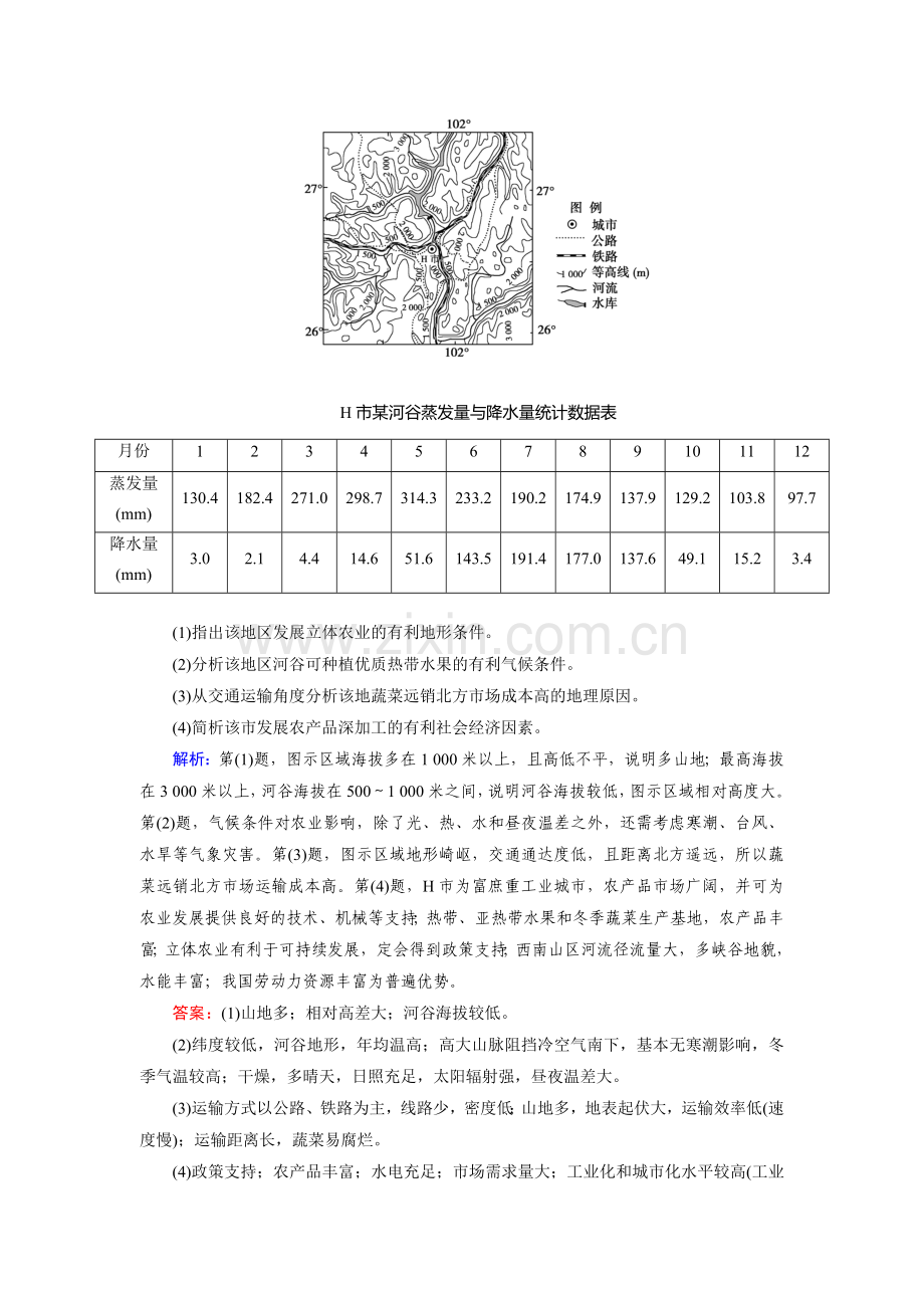 高三地理人文地理知识点总复习检测15.doc_第2页